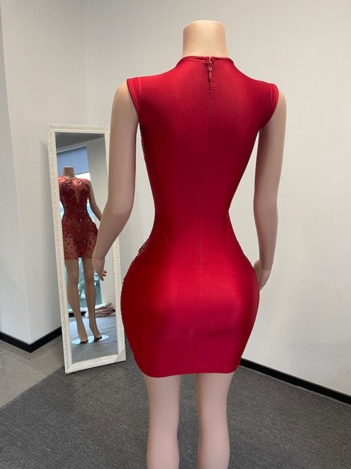 Red Sheer Short Prom Dresses For Black Girls Luxury See Through African American Cocktail Dresses Birthday Party Homecoming Gowns J019