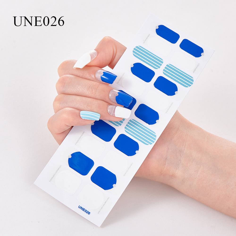 22 Tips Nail Art Stickers Full Cover Nail Polish Stickers DIY UV Gel Polish Nail Wraps Strips Professional Nails Decorations