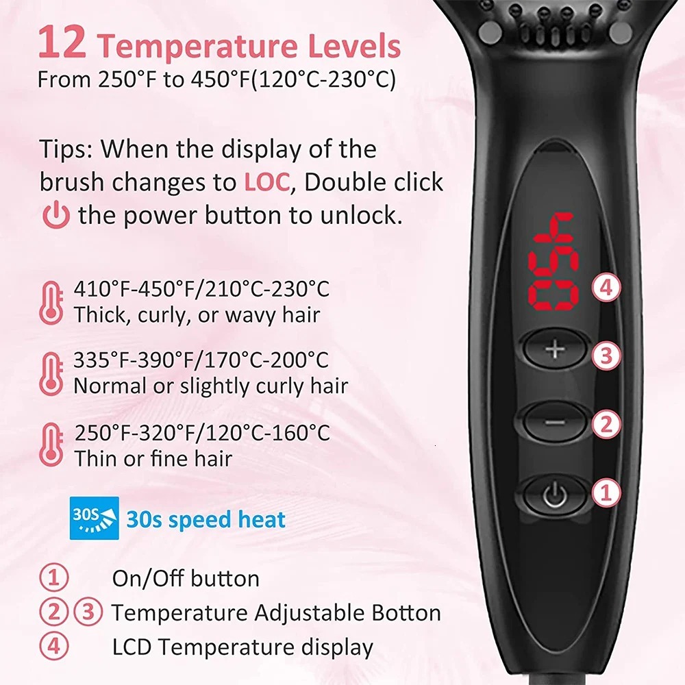 Hot Comb Electric Brushes Straightener Hair Anti-scalding Ceramic Beard Straightening Brush F628-29