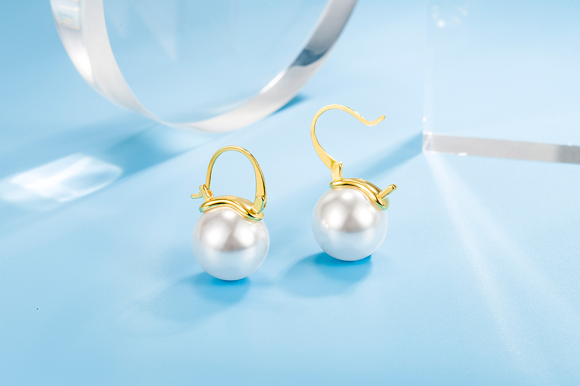 925 Sterling Silver Earring White Pearl 18k Gold Earring Engagement Party Jewelry Gift For Women