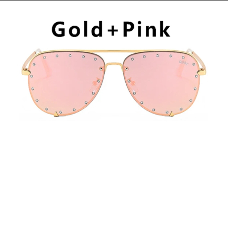 HIGH KEY Sunglasses Women Brand Design Rhinestone Ladies Sun Glasses for Women Quay Pilot Cycling Sunglasses Cycling Glasses