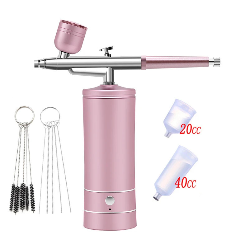 Nano Fog Mist Sprayer Mini Air Compressor Kit Air-Brush Paint Spray Gun Airbrush For Nail Art Tattoo Craft Cake 240627