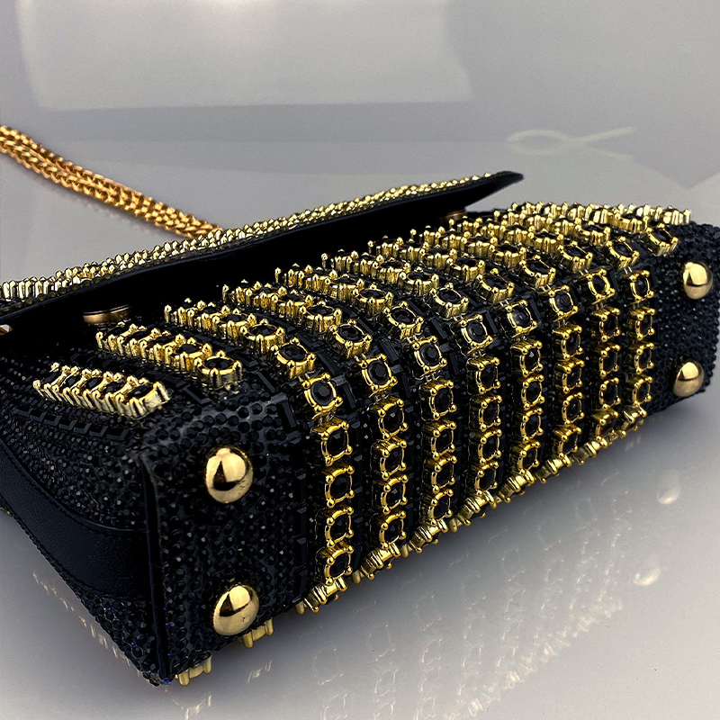 Bolso de hombro con diamantes de imitación para mujer, Cartera de diseñador de lujo, de alta calidad, 2024
