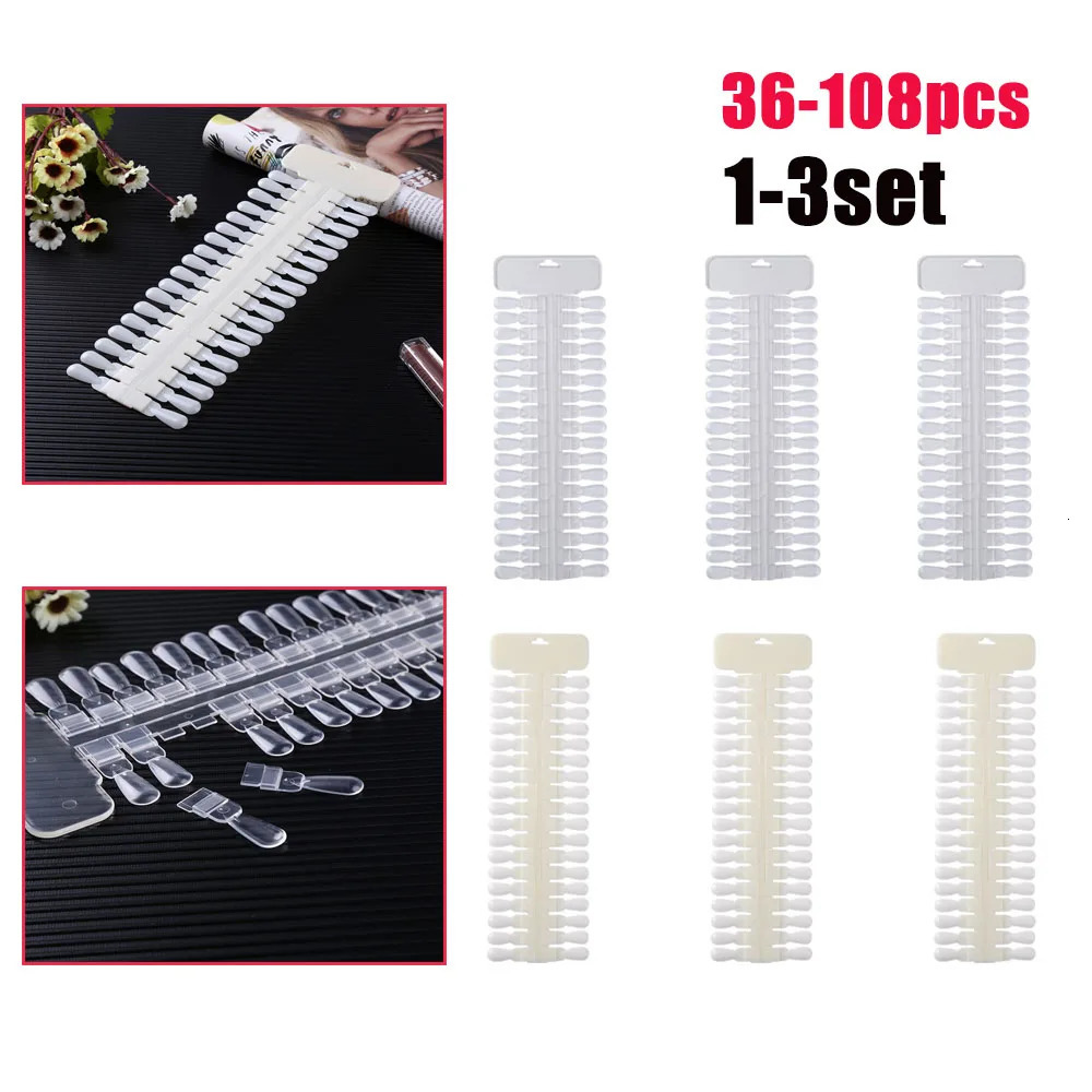 1-3set 36-108pcs Nail Color Card Removable Nail Art Display Board Rack False Nail Tips Color Card DIY Manicure Practice Tools 240627