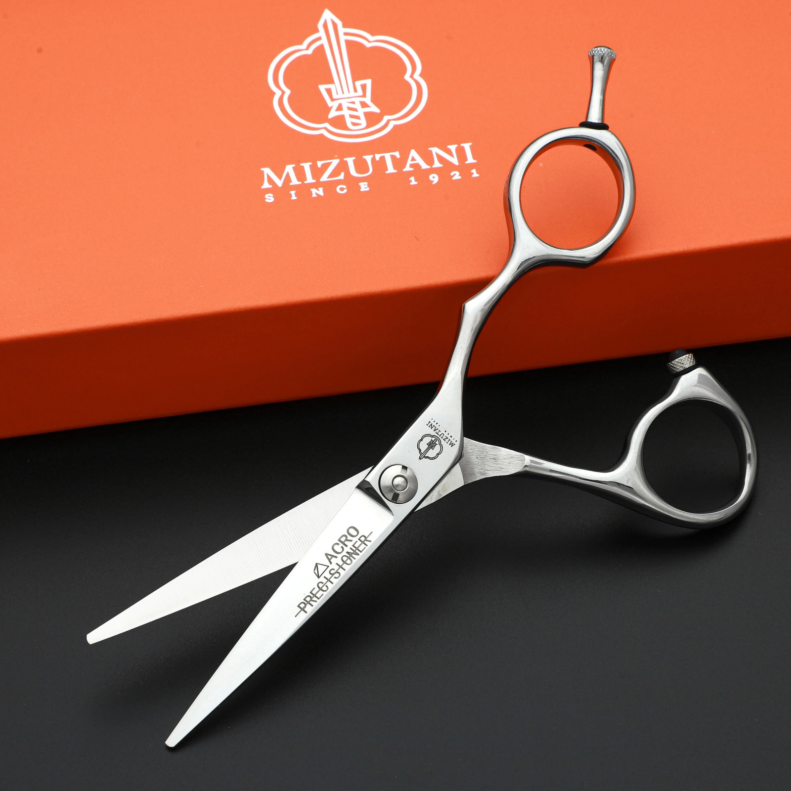 Japan Mizutani 55inch Professional Barber Scissors Mens Traceless Teeth Flat Set Hair Stylist Special Tools 240619