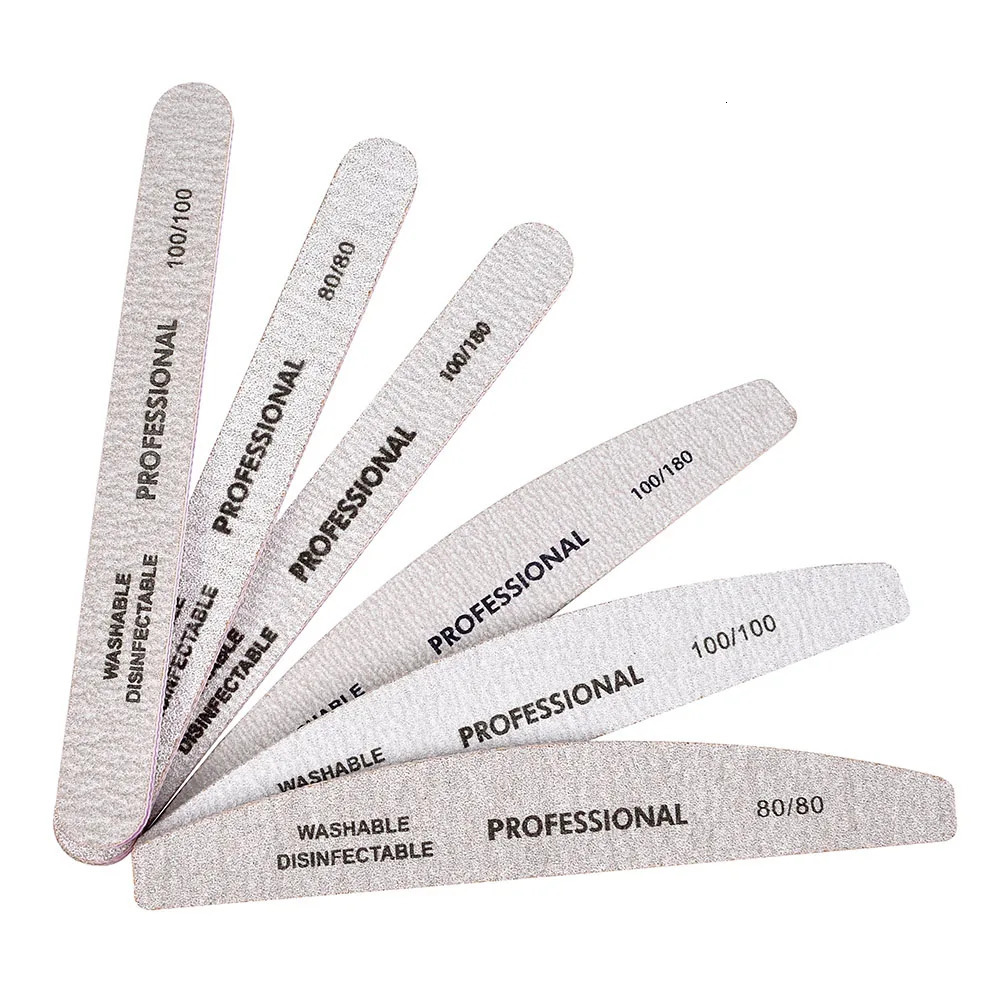 3/5pcs/10pcs Nailfile Professional Nail Buffer Black Sandpaper Strong Lime Angle 80/100/180 Buffing Sanding Files 240627