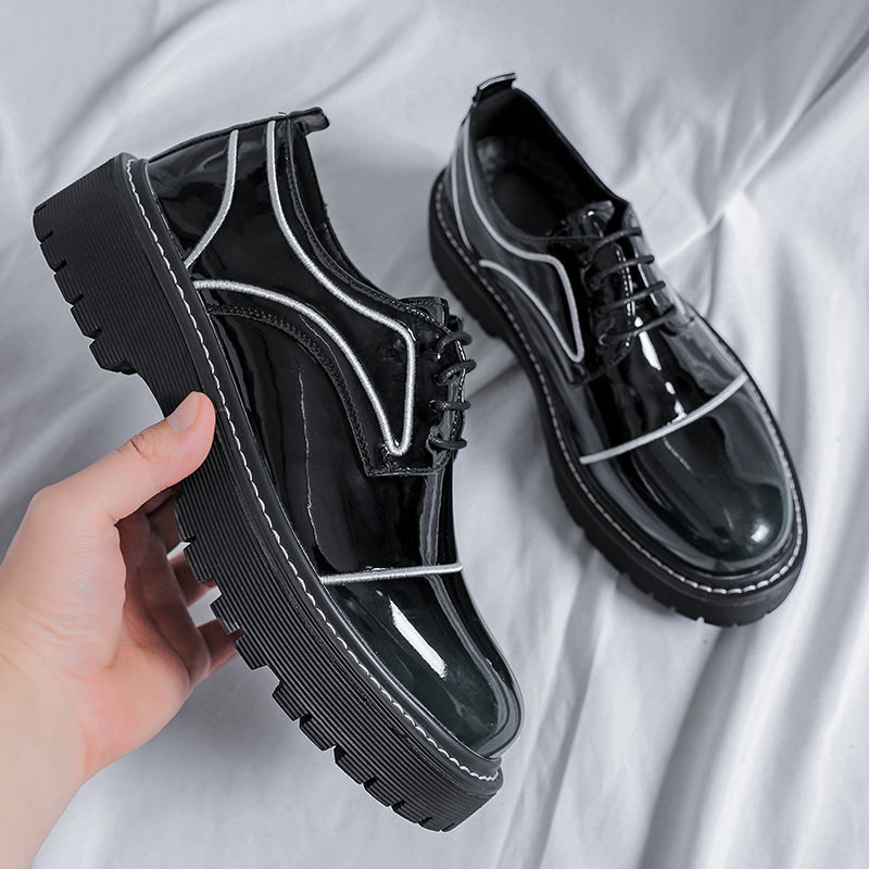 Luxury Brand Oxford Shoes Men Thick Sole Leather Shoes Mirror Black Business Formal Men Shoes Lace Up Gentlemen's Wedding Shoes