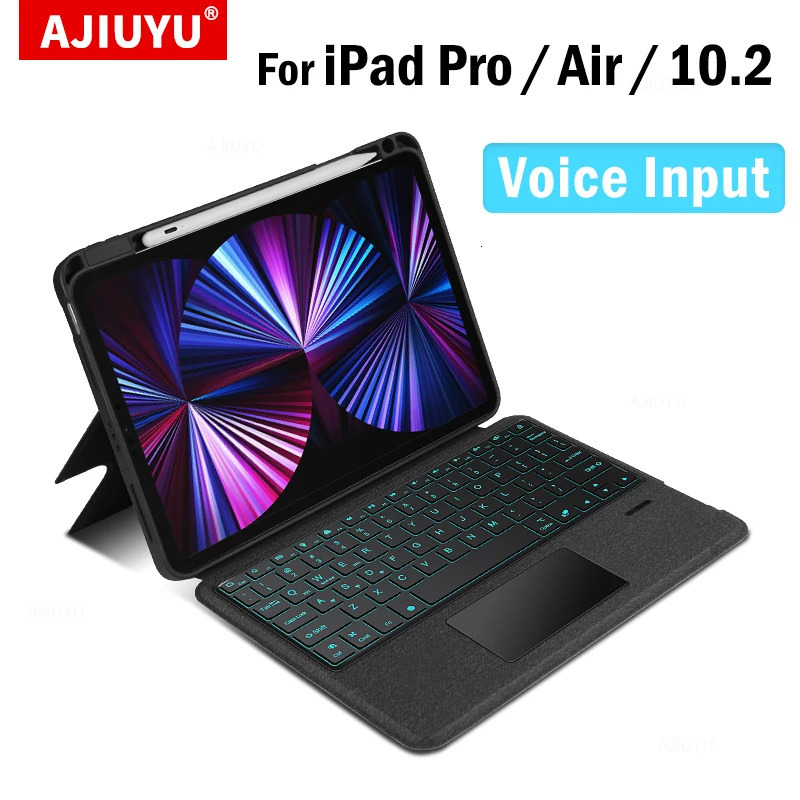 AJIUYU Keyboard For iPad Pro 11 Inch 12.9 - Air 5th 4th 10.2 10th 10.9 Case Magic Smart Keyboard Cove TouchPad Backlight 240621