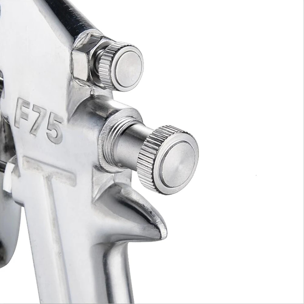 F-75 Spray Gun 1.5mm Nozzle with Cup Silver Handle Adjustable Color Spray Gun for Automotive Furniture Parts Painting 240627