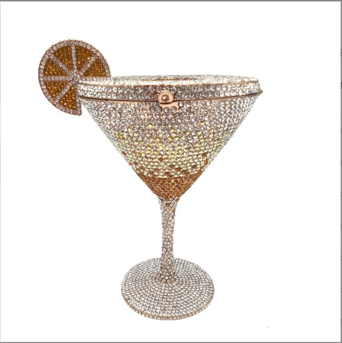 Lady Goblet Shaped Crystal Evening Bag 2024 Shinny Dias Minaudiere Metal Purses And Handbags Wedding Party Clutches 240615 1ead 4