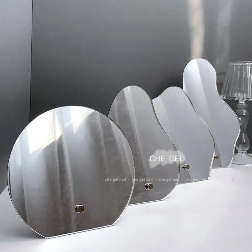 Ins Wind Mirror Display Panel Nail Manicure Showing Shelf Irregular Acrylic Color Plate Glass Color Card Nail Work Display Frame 240627