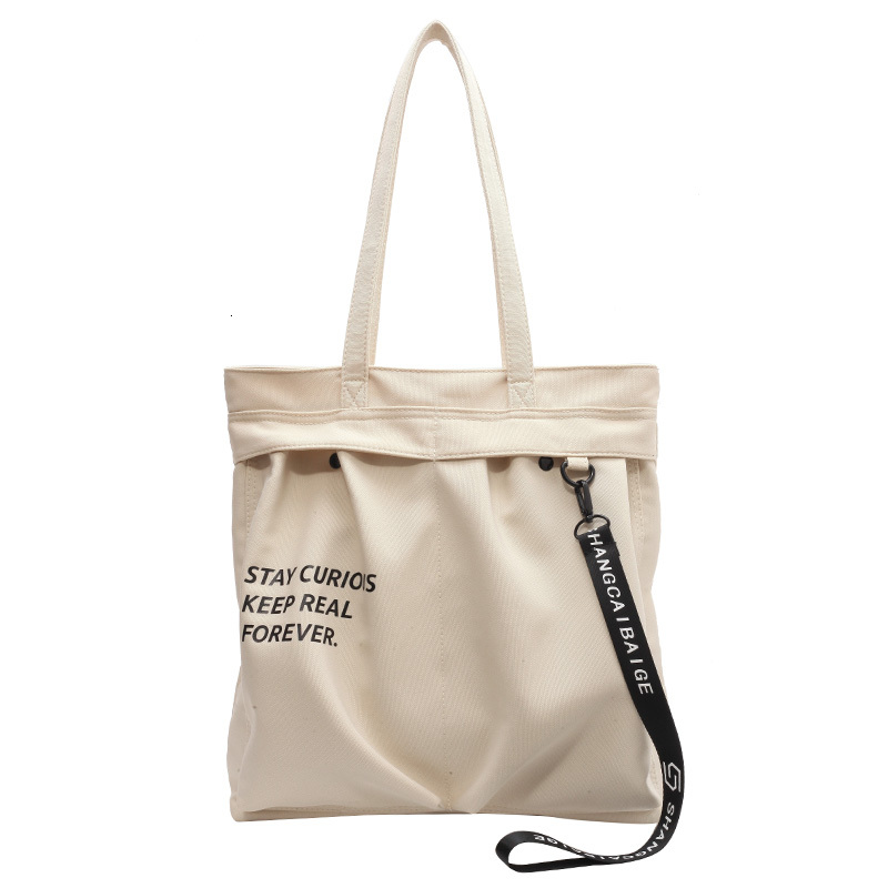 Korean Casual Canvas Tote Women 2023 New Large Capacity Letter Underarm Shoulder Bags Ins Chic Student Handbags H6.28#30 12e4a