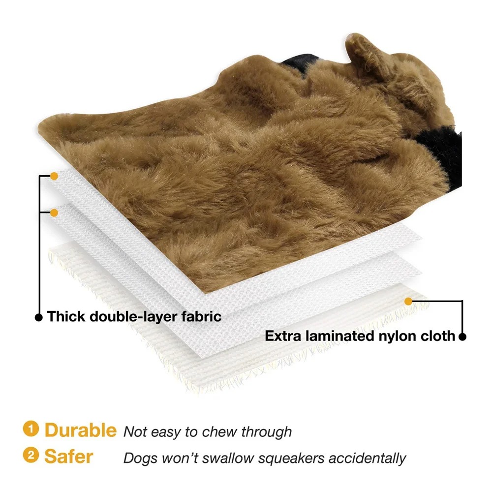 Chew Squeaker Squeaky Pet Plush Stuffingless Fox Fur Toys For Small Medium Large Dog Pets Supplies 1PC Free shipping