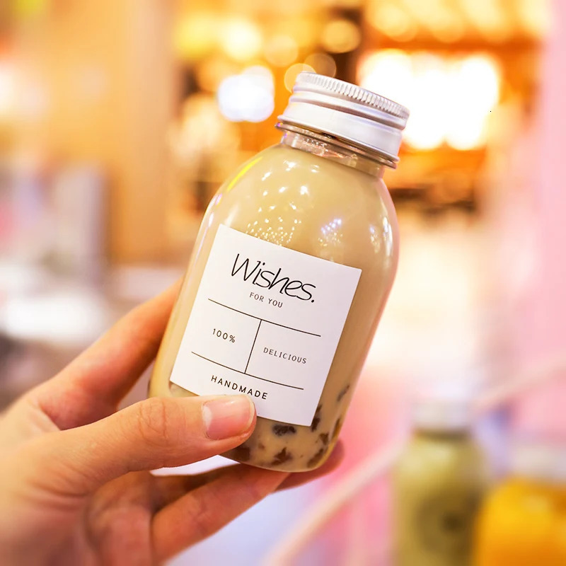 10pcs/lot Fruit Water Cup Beverage Disposable Yogurt Food Grade Plastic Milk Tea Shop Juice Bottle Party 240628