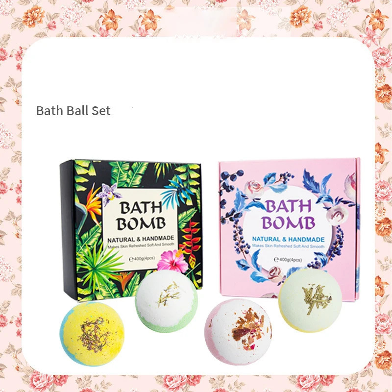 4PcsSet Bath Bomb Gift Set Bath Salt Balls Essential Oil Bath Bombs for Moisturizing Skin Fizzy Spa Bubble Bath Aromatic Odor 240627