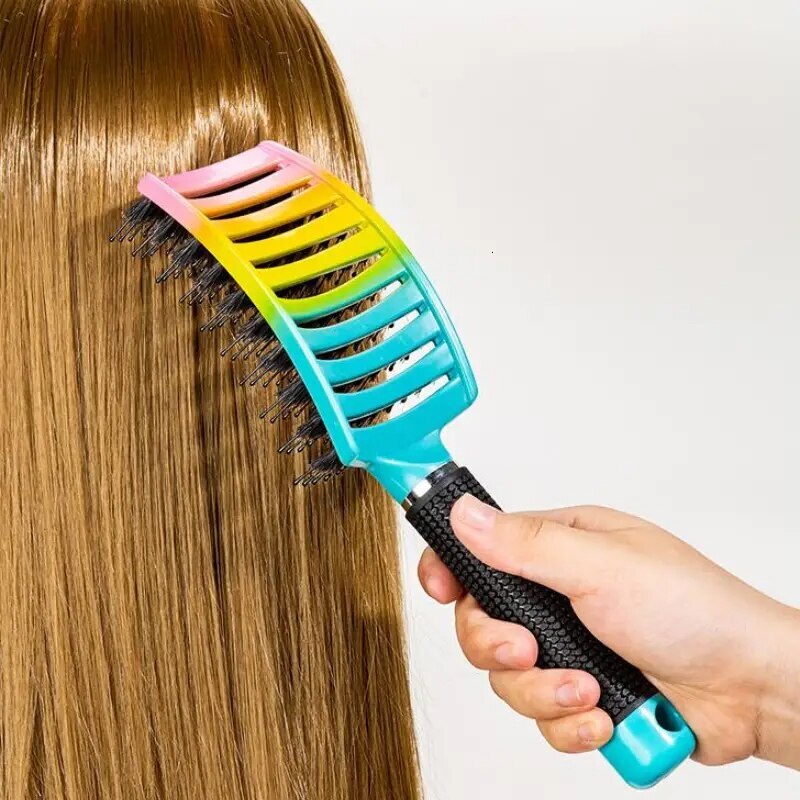 Large Curved Spareribs Combs Women's Root Fluffy Shape High Head Top Artifact Long Straight Hair Curled Pig Mane Comb Brush F628-7