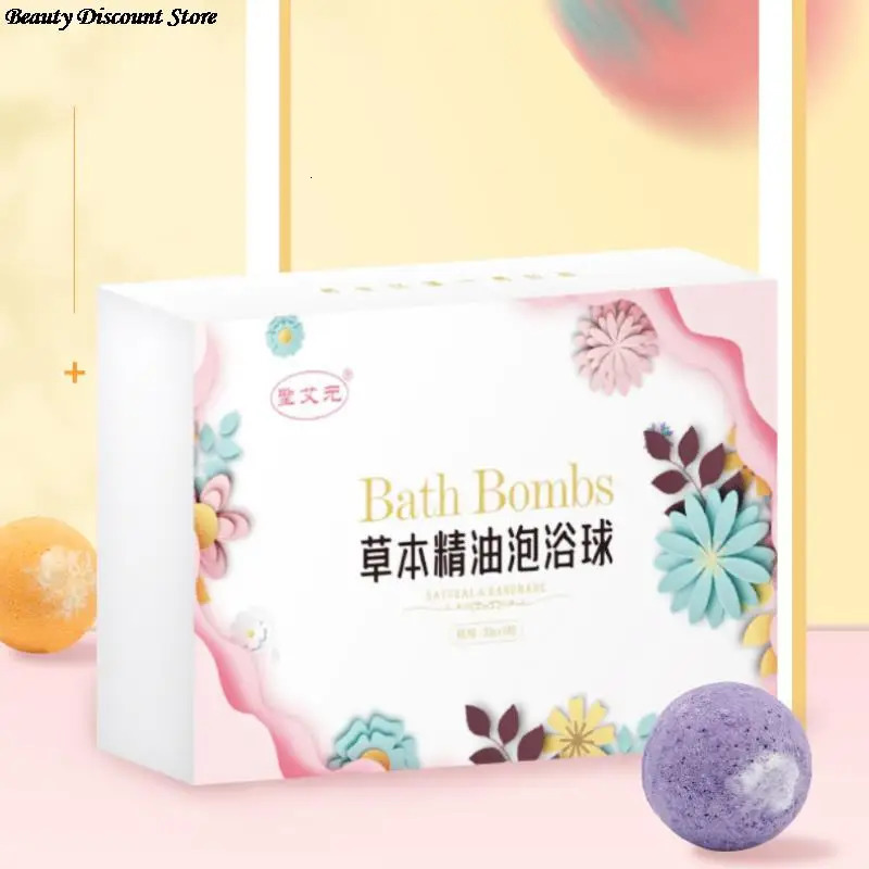 12Pcs Herbal Essential Oil Bubble Bath Ball Bombs Handmade Natural Bath Bathing Spa Foot Set Gift Ball Bath Mini 240627