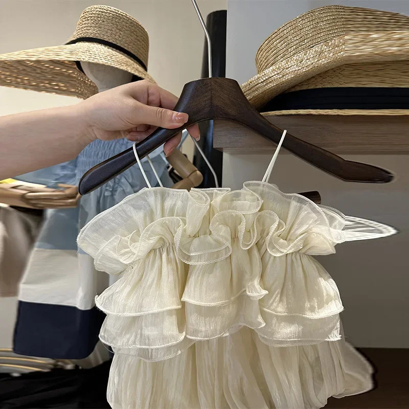 Kids Baby Girls Vests T-shirts Set Children Summer Vest Top Outfit Kid Girl Solid Ruffles Tops Shorts Suits Clothes 240627