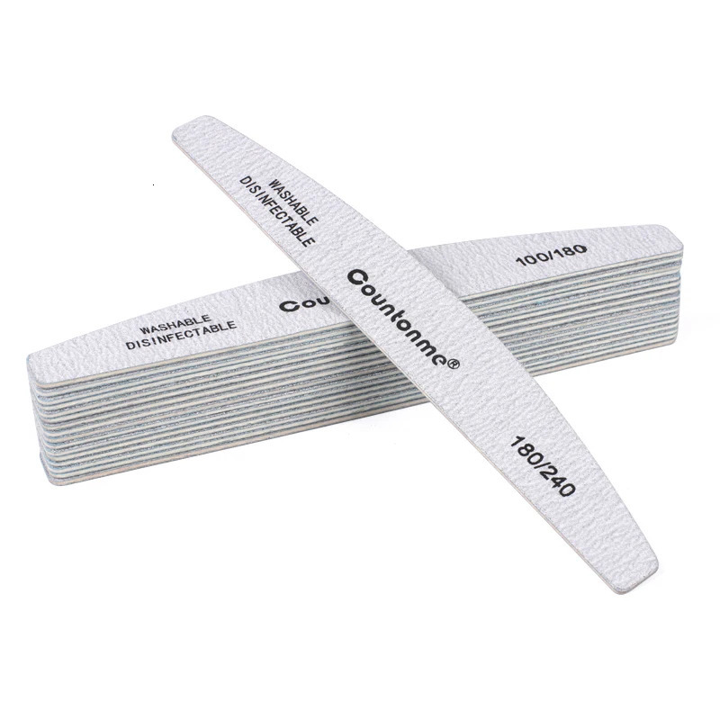 10pcs/Lot Professional Wooden Nail Files 180/240 Buffer 100/180 Grey Boat Wood Sandpaper Block Gel Polisher Sanding Nail Files 240627