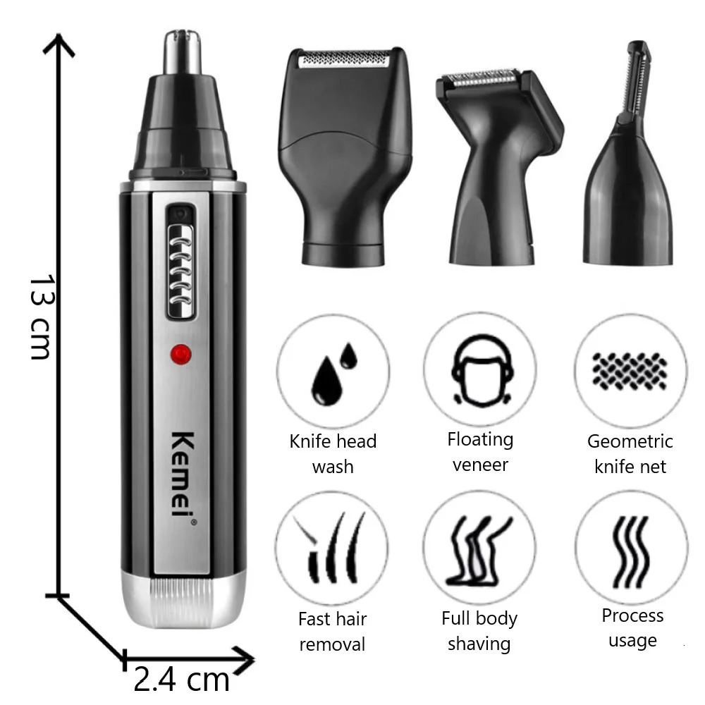 4in1 Rechargeable Nose Trimmer Beard Trimmer for Men Ear Eyebrow Nose Hair Trimmer for Nose and Ear Hair Removal Clean Machine 240627