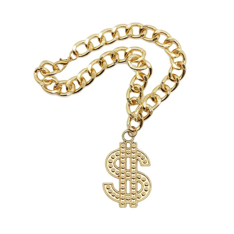 Luxury Dog Collar Necklace for Small Medium Dogs Dollar Sign Pendants Hip Hop Gold/Silver Plated Chain Jewelry Pet Accessories
