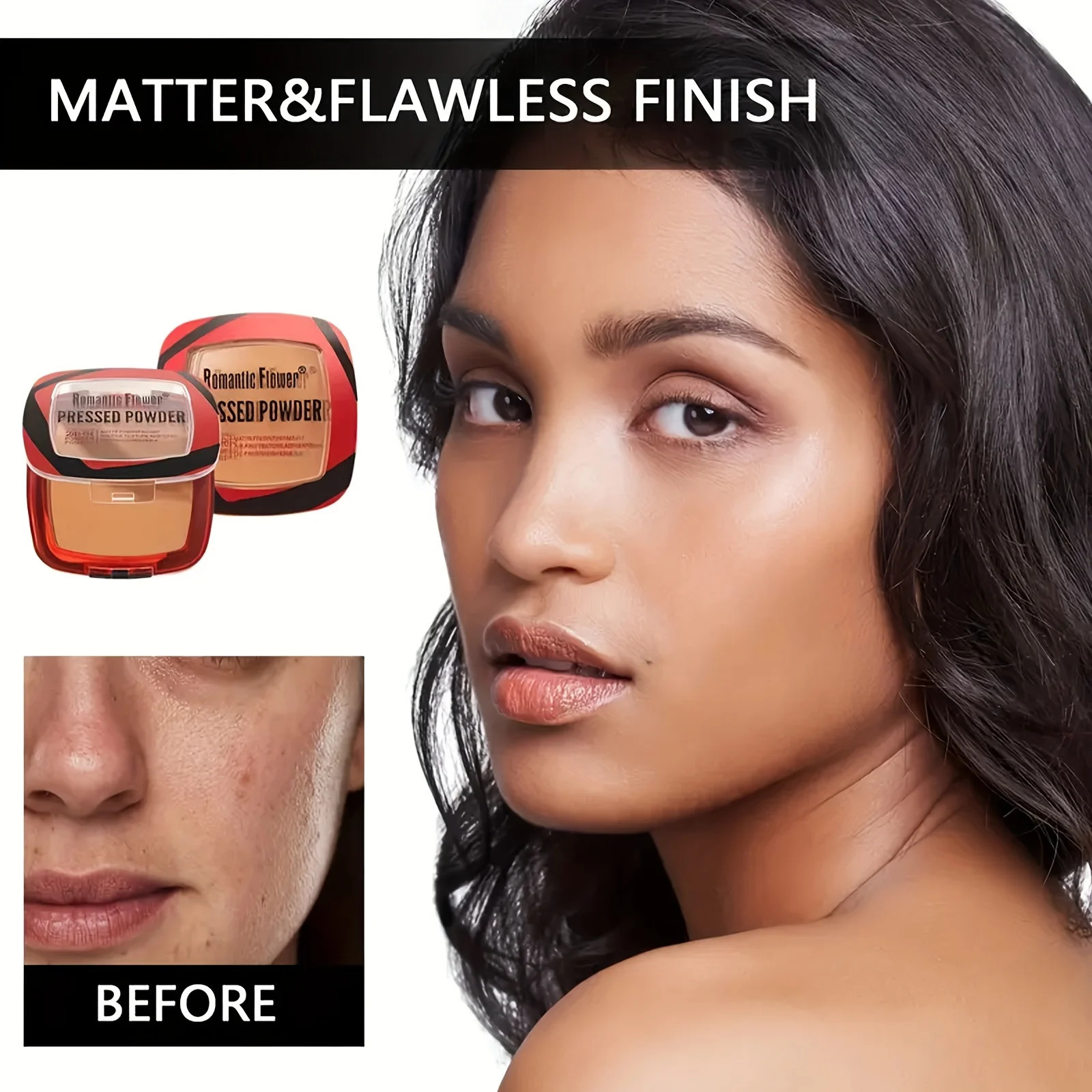 3-color matte full-coverage powder 24-hour long-lasting matte lightweight setting concealer foundation oil-controlling foundat 240627