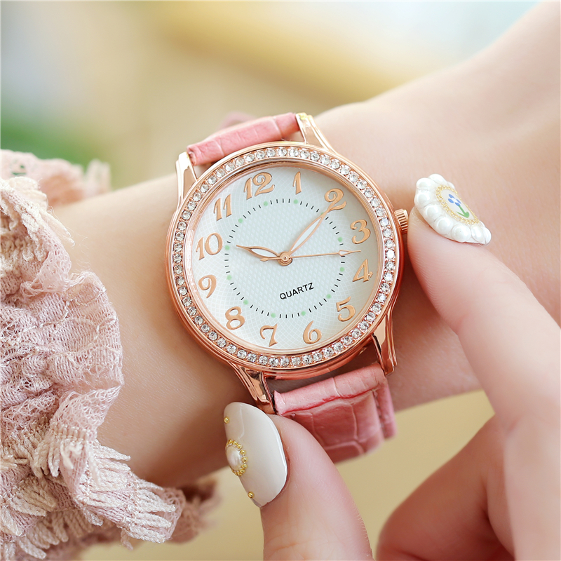 Ladie Watches 2023 Luxury Diamond Luminous Women's Wrist Watches Women Leather Strap Bracelet Watch For Female Relogio Feminino
