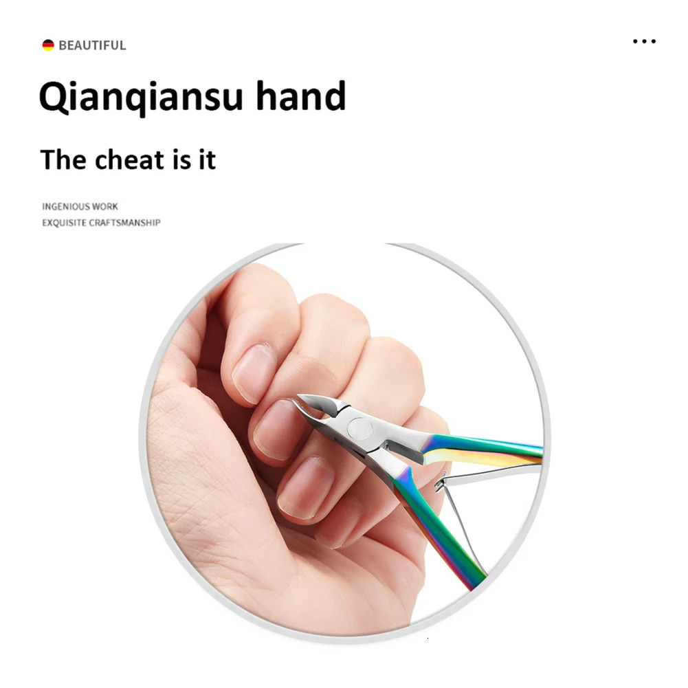 Stainless Steel Nail Art Cutter Scissor Cuticle Clipper Pusher Dead Skin r Kit Manicure Pedicure Tools Nail Push 240627