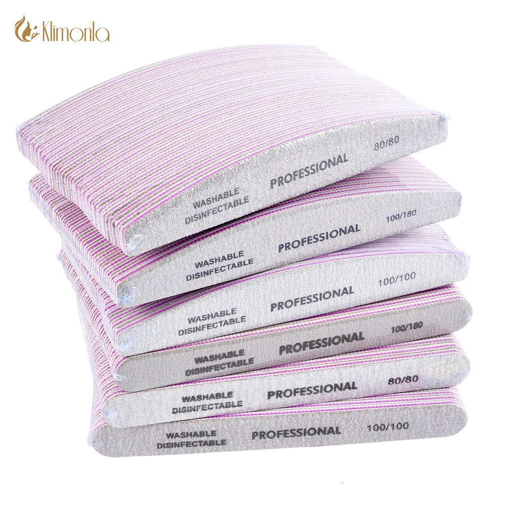 3/5pcs/10pcs Nailfile Professional Nail Buffer Black Sandpaper Strong Lime Angle 80/100/180 Buffing Sanding Files 240627