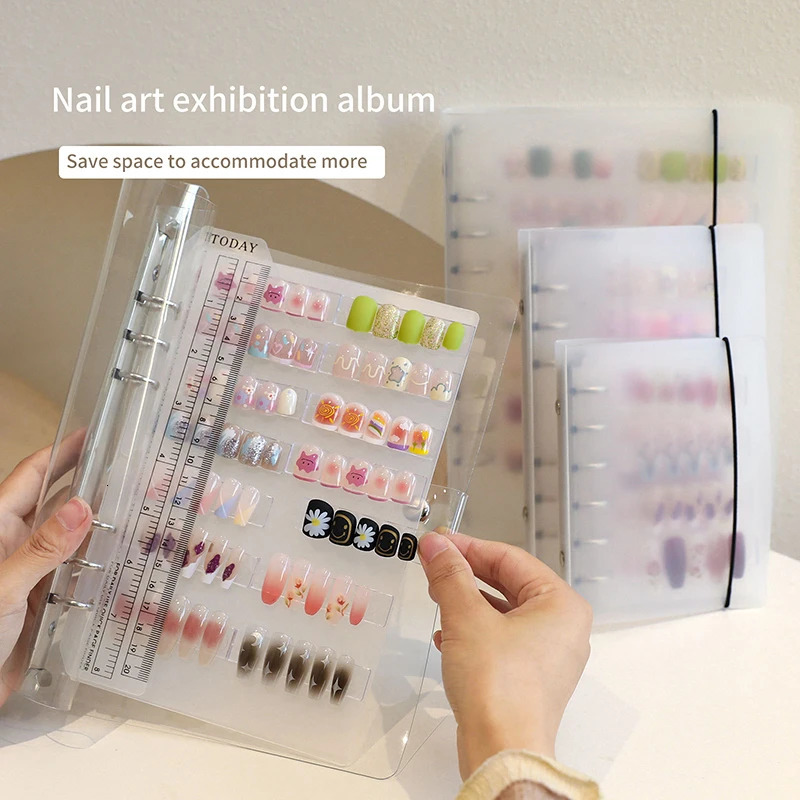 Nail Art Piece Storage Book Large Capacity Exhibition Po Album Card Clip Display Board DIY Simple Album Storage Book 240627