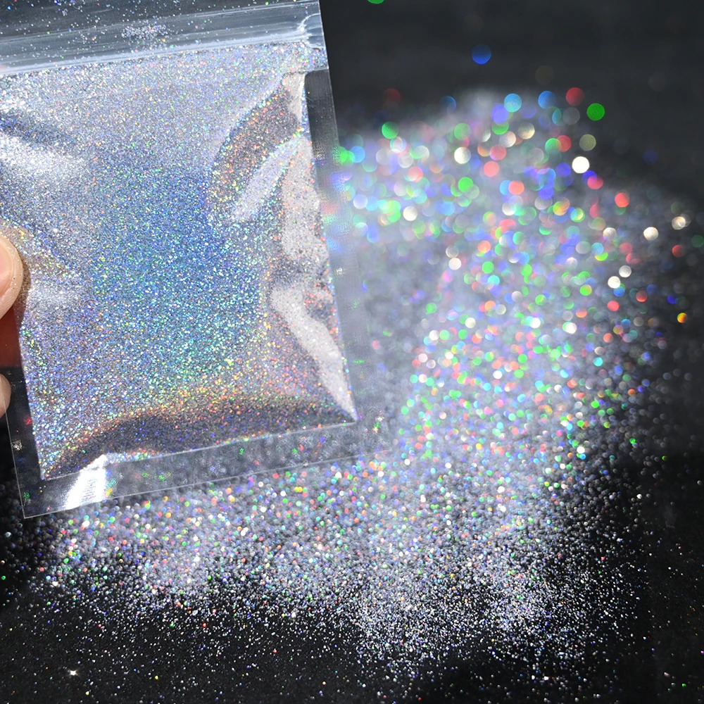 10gLot Fine Laser Nail Glitter Powder for DIY Resin Sparkly Pigment Extremely-fine Holographic Glitter Dust Decoration 240627