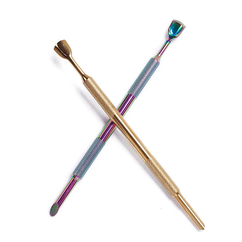 1 PC Double-ended Stainless Steel Cuticle Pusher Nail Manicures r Dead Skin Push r Manicure Tool 240627