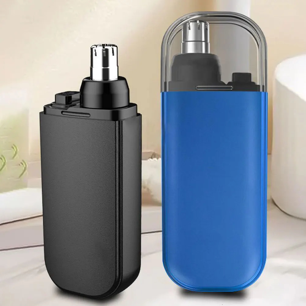 Cleanlook Portable Nose Hair Trimmer Electric Men Mini Nose Hair Remover Machine USB Charging Dual-Edge Blades Nose Trimmer 240627