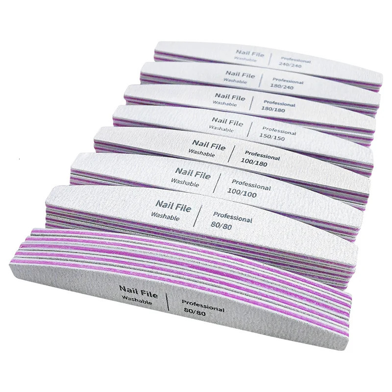 Nail File 100 to 180 Professional Tools Emery for Manicure Lime 240 Sandpaper Gel Polishing Files for Nails Buffers Set Polisher 240627