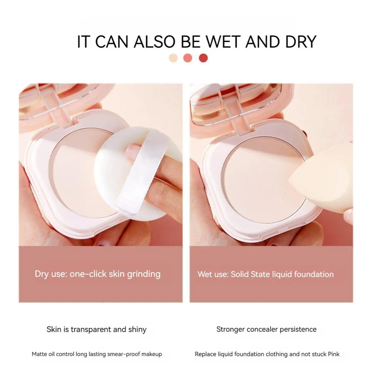 Setting Powder Oil Control Makeup Setting Skin Tone Setting Powder With Mirror Compact Portable Makeup Powder 240627