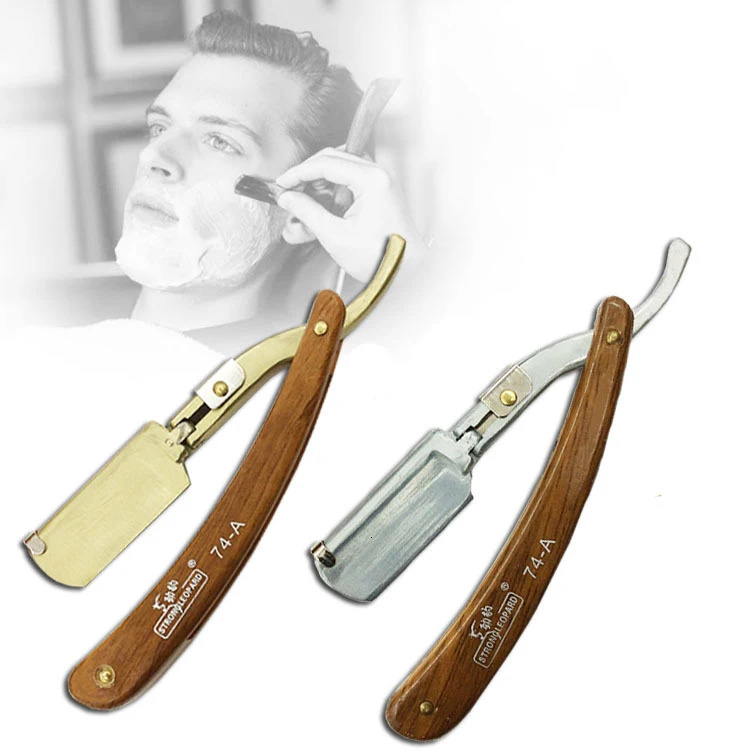 1P Stainless Steel Folding Shave Knife Handle Beard Straight Razor Hair Dressing Tool Men Manual Convenience Hair Trimmer Shaver 240627