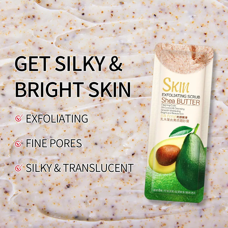 FENYI 15pcs Shea Butter Body Scrub Face Exfoliating Peach Extract Deep Cleansing Moisturizer Soft Whitening Skin Care Body Care 240627