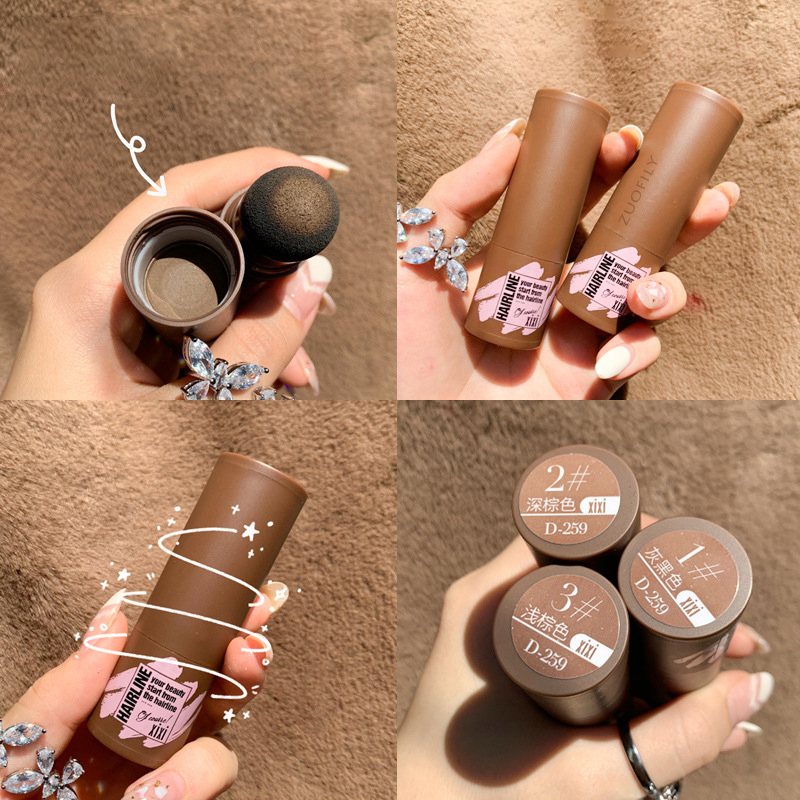 3 Color Hairline Powder Hair Line Shadow Hair Concealer Root Cover Up Hair Shadow Stick Edge Control Repair Gray Brown Coverage