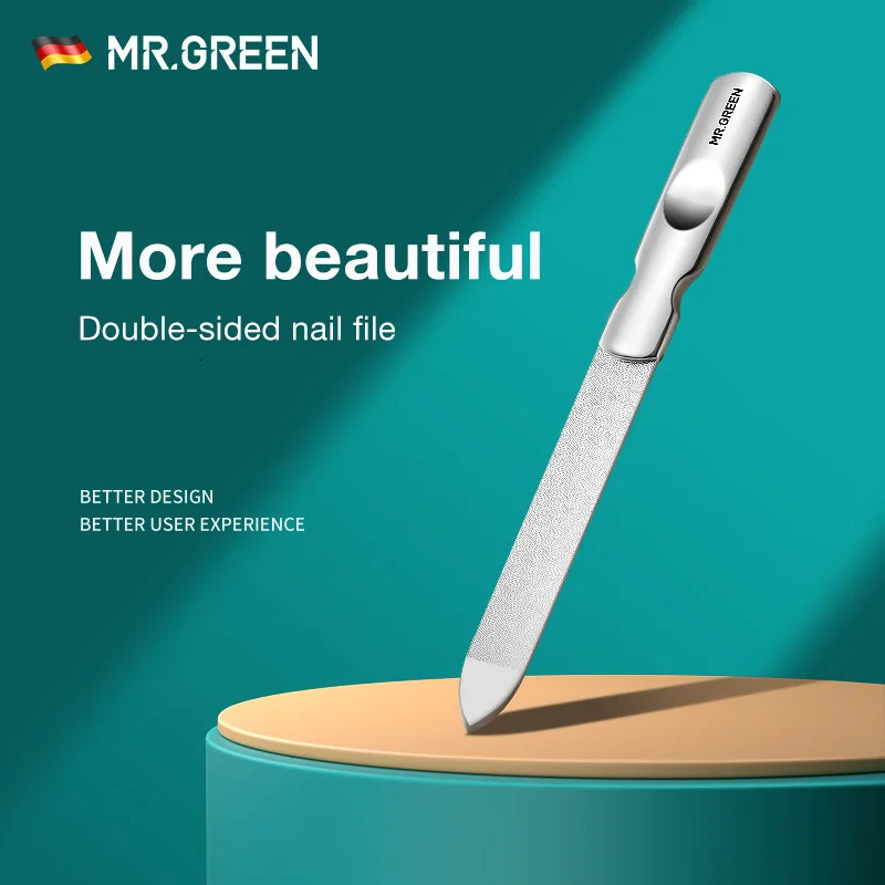 MR.GREEN Double Sided Nail Files Stainless Steel Manicure Pedicure Grooming For Professional Finger Toe Nail Care Tools 240627