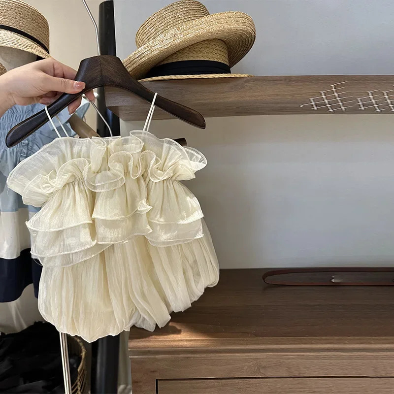 Kids Baby Girls Vests T-shirts Set Children Summer Vest Top Outfit Kid Girl Solid Ruffles Tops Shorts Suits Clothes 240627