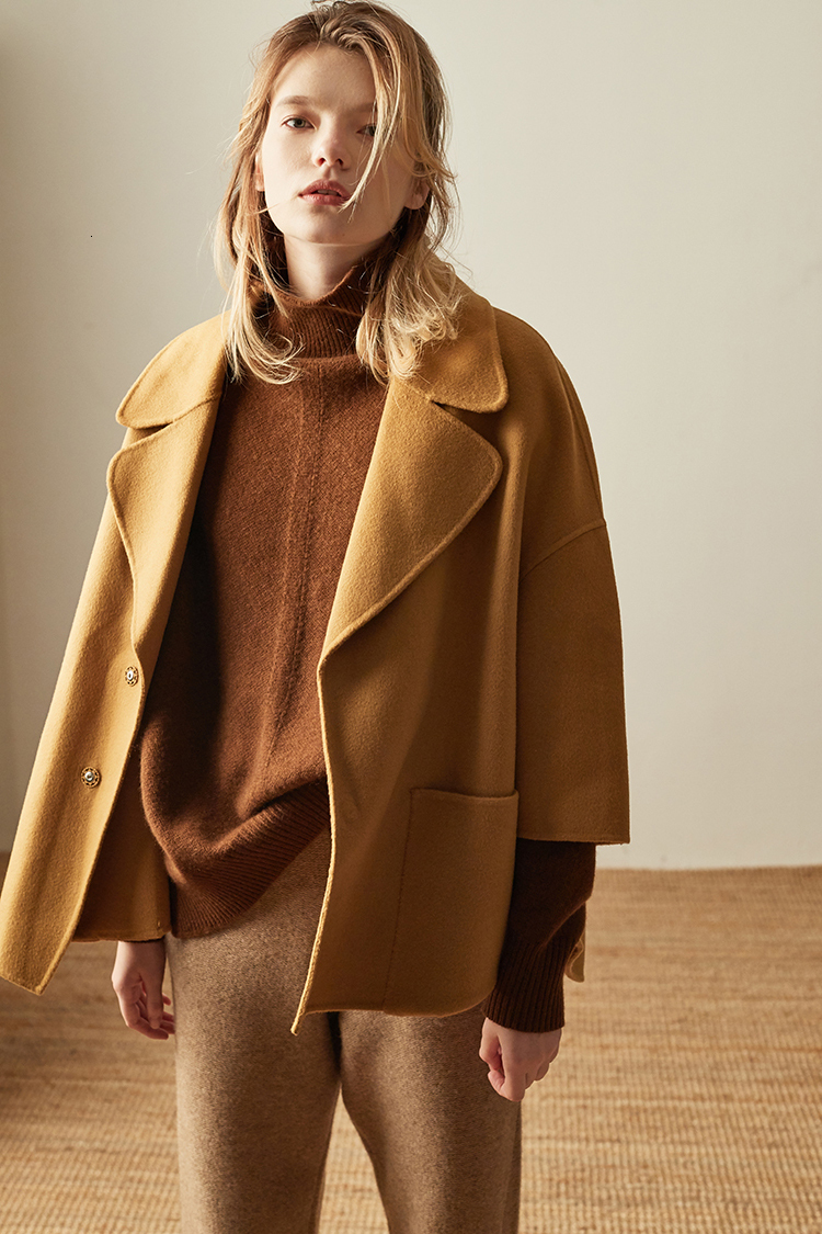 Autumn and Winter New Cashmere Women's High-Necked Pullover Loose Thick Sweater Short Paragraph Knit ShirtF6.29#78 ddmymarket