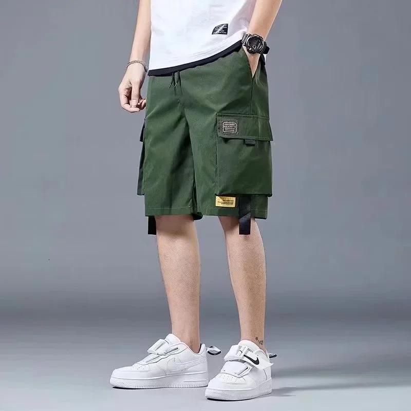 Summer Mens Solid Color Military Cargo Shorts Casual Multipocket Fitness Baggy Tactical Short Pants Y2K Streetwear Bermudas 240620