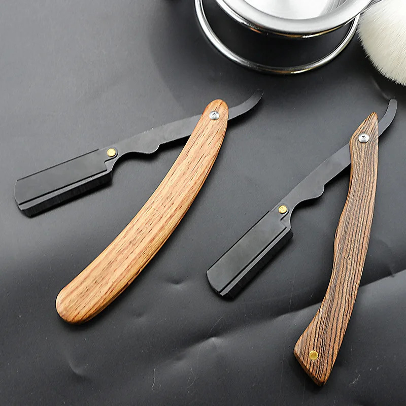 1P Stainless Steel Folding Shave Knife Handle Beard Straight Razor Hair Dressing Tool Men Manual Convenience Hair Trimmer Shaver 240627