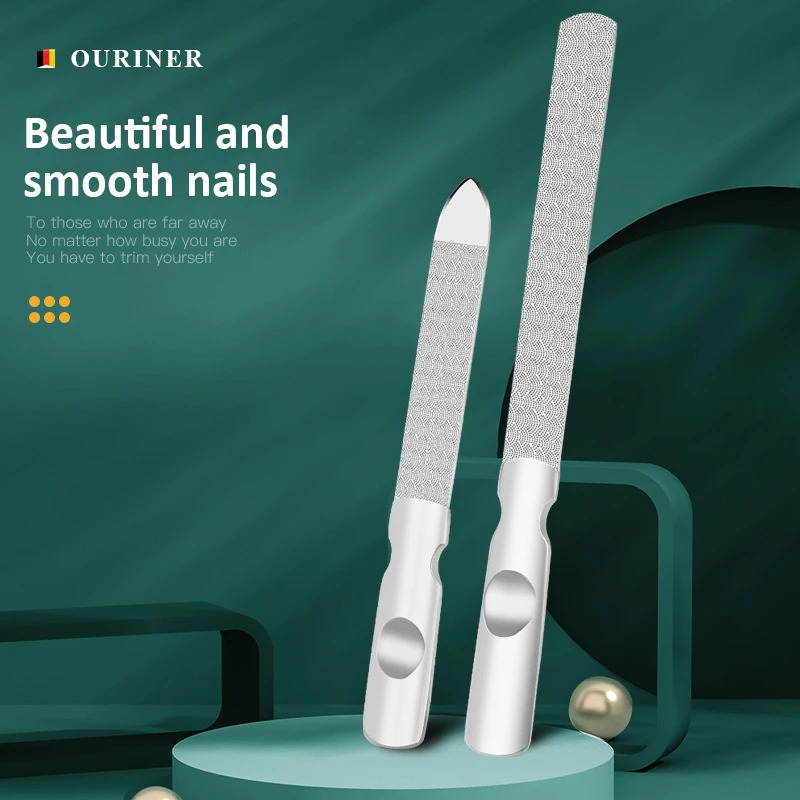 High-Quality Double Sided Nail Files Stainless Steel Manicure Pedicure Grooming For Professional Finger Toe Nail Care Tools 240627