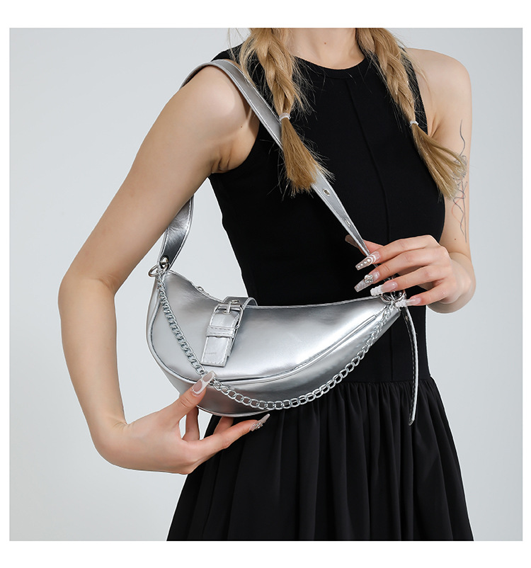 Designer Women Crossbody Shoulder Saddle Bag New Fashionable Versatile Casual Style Simple Exquisite Sliver Free shipping