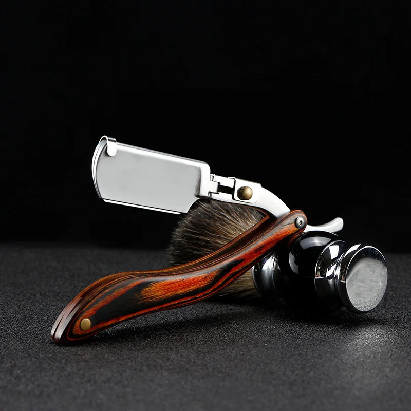 1P Stainless Steel Folding Shave Knife Handle Beard Straight Razor Hair Dressing Tool Men Manual Convenience Hair Trimmer Shaver 240627