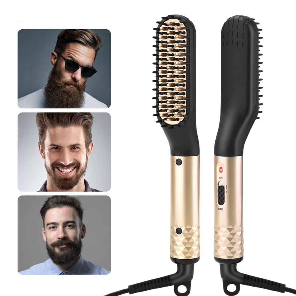 Professional Straightener Brush Beard Straightening Comb Multifunctional Hair Curler Fast Heating Styling Tools F628-25