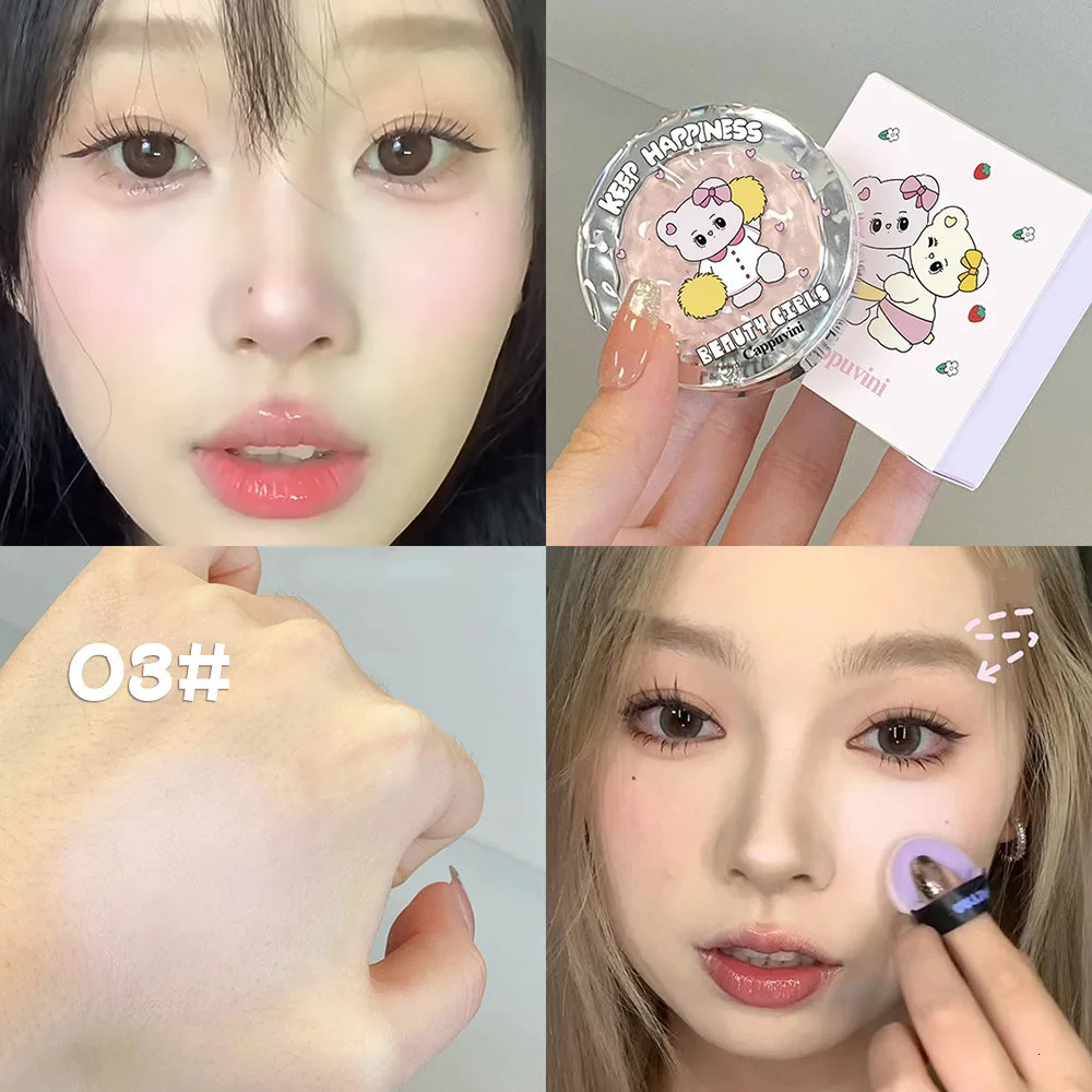 Bear Soft Focus Highlighting Powder Cappuvini Matte Controls Shine Smooths Complexion Highlighting Powder 240627