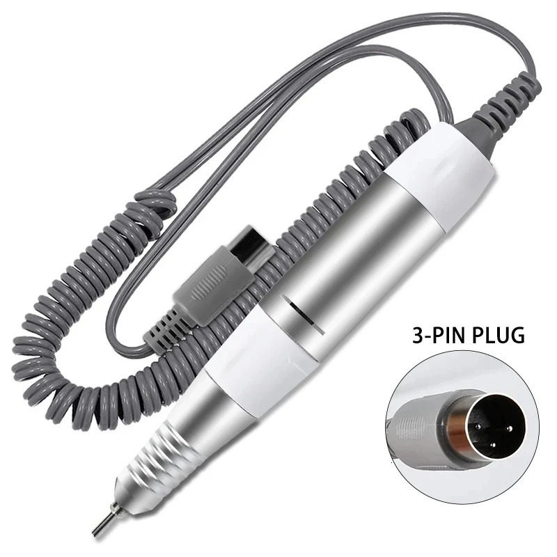 Electric Nail Drill Pen Handle File Polish Grind Machine Handpiece Manicure Pedicure Tool DC 3 PIN PLUG Nail Drill Accessories 240627