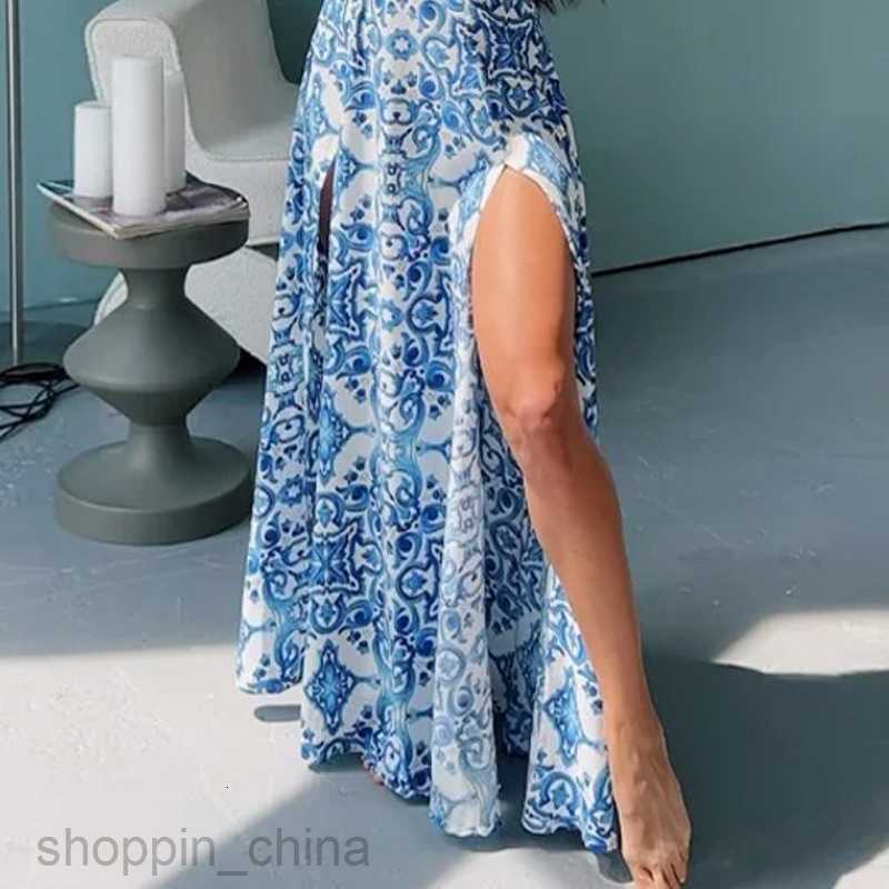 Basic Casual Women Dresses Women's long skirt, summer new fashionable and sexy camisole slit loose fitting dress